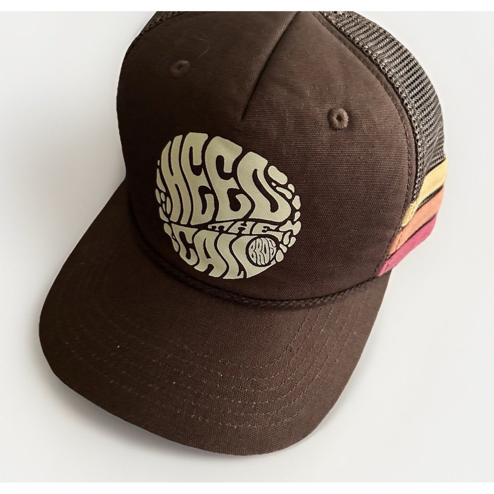 Howler Bros Trucker Hat Cap 3 Stripes Heed The Call‎ Brown Mesh Snapback Retro